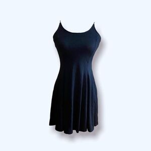 Black Mini Cami Dress With Jewel Straps